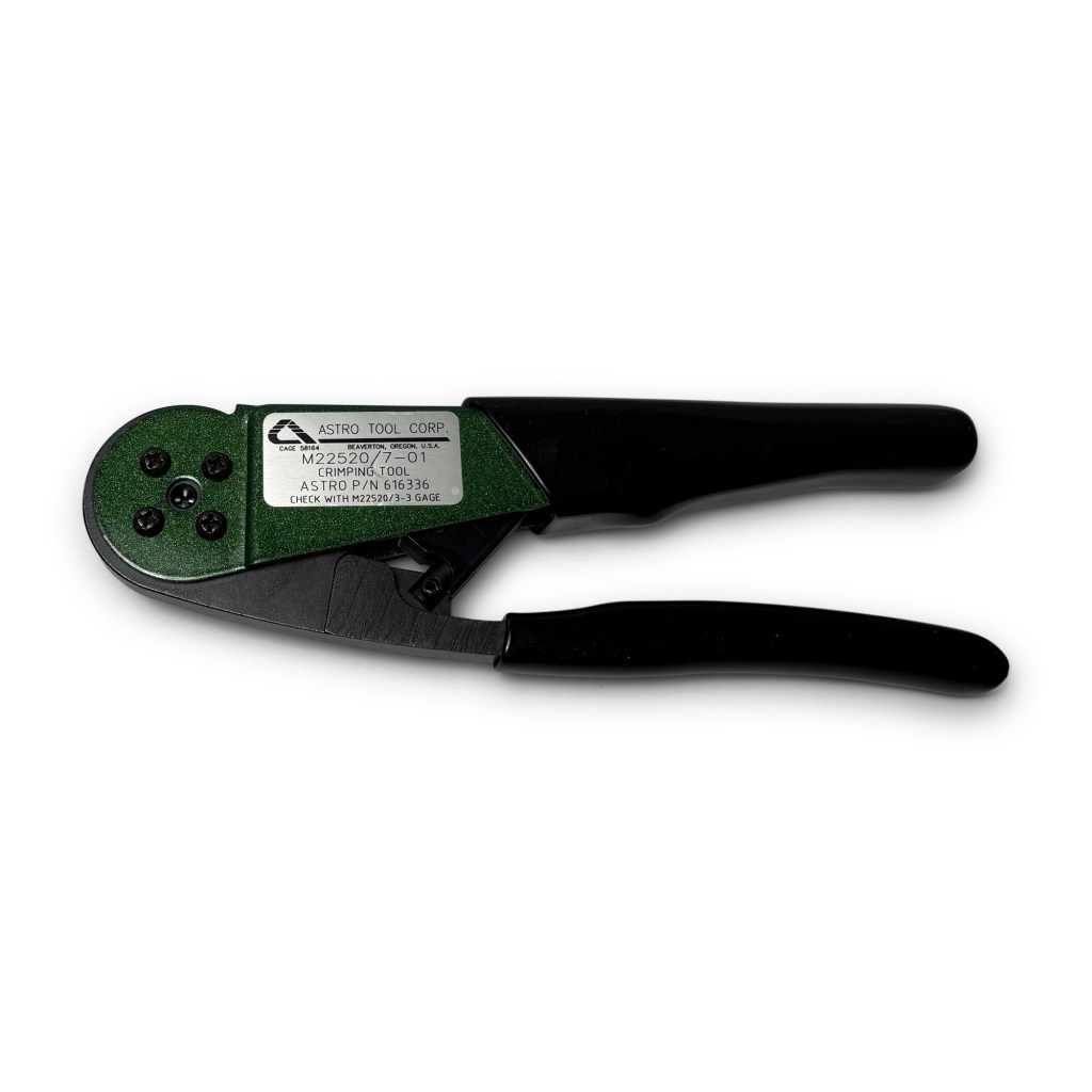 Astro Tool 616336 mil-spec hand crimp tool frame equivalent to DMC MH860 on isolated white background