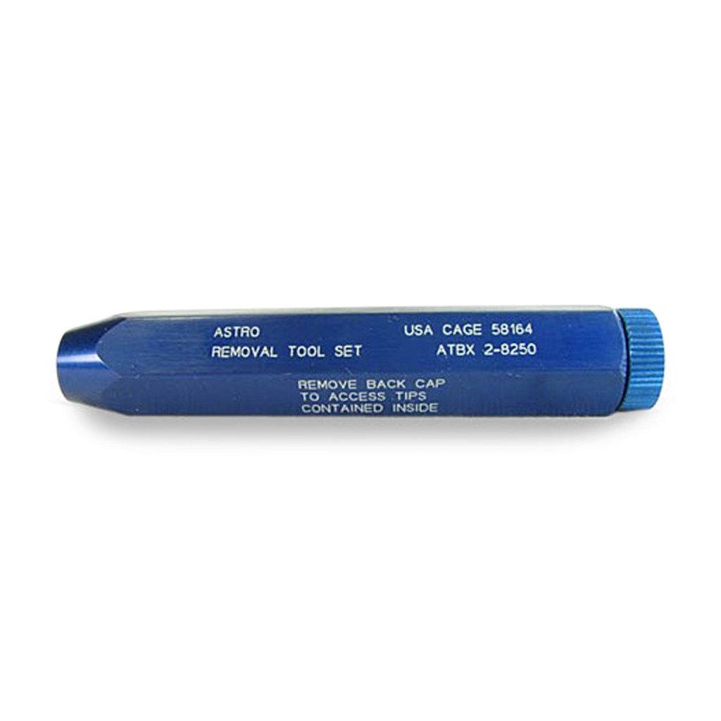 Astro ATBX 2-8250 Front Release Removal Tool Set, Main View Showing Hollow Handle Kit for Size 8, 12, and 16 Machined Contacts