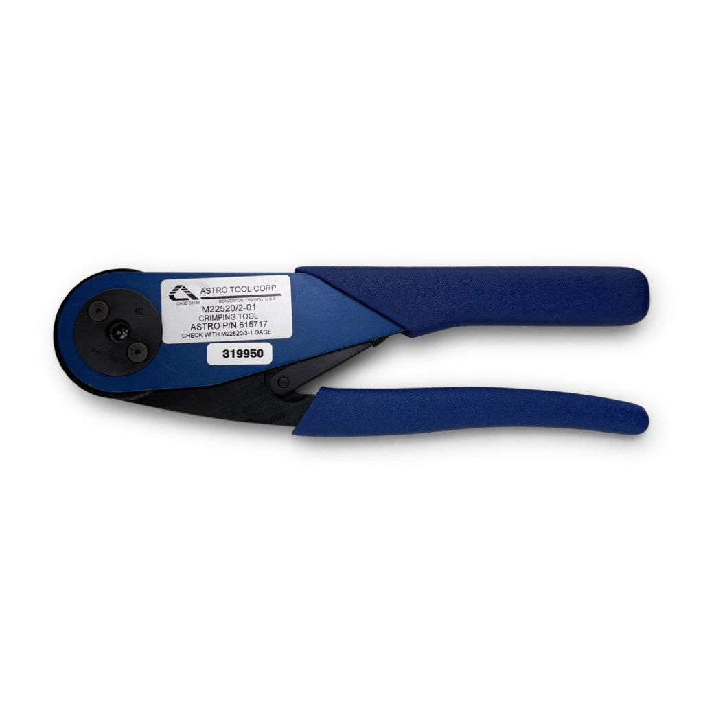 Astro Tool 615717 crimping tool qualified to M22520/2-01, equivalent to DMC AFM8.