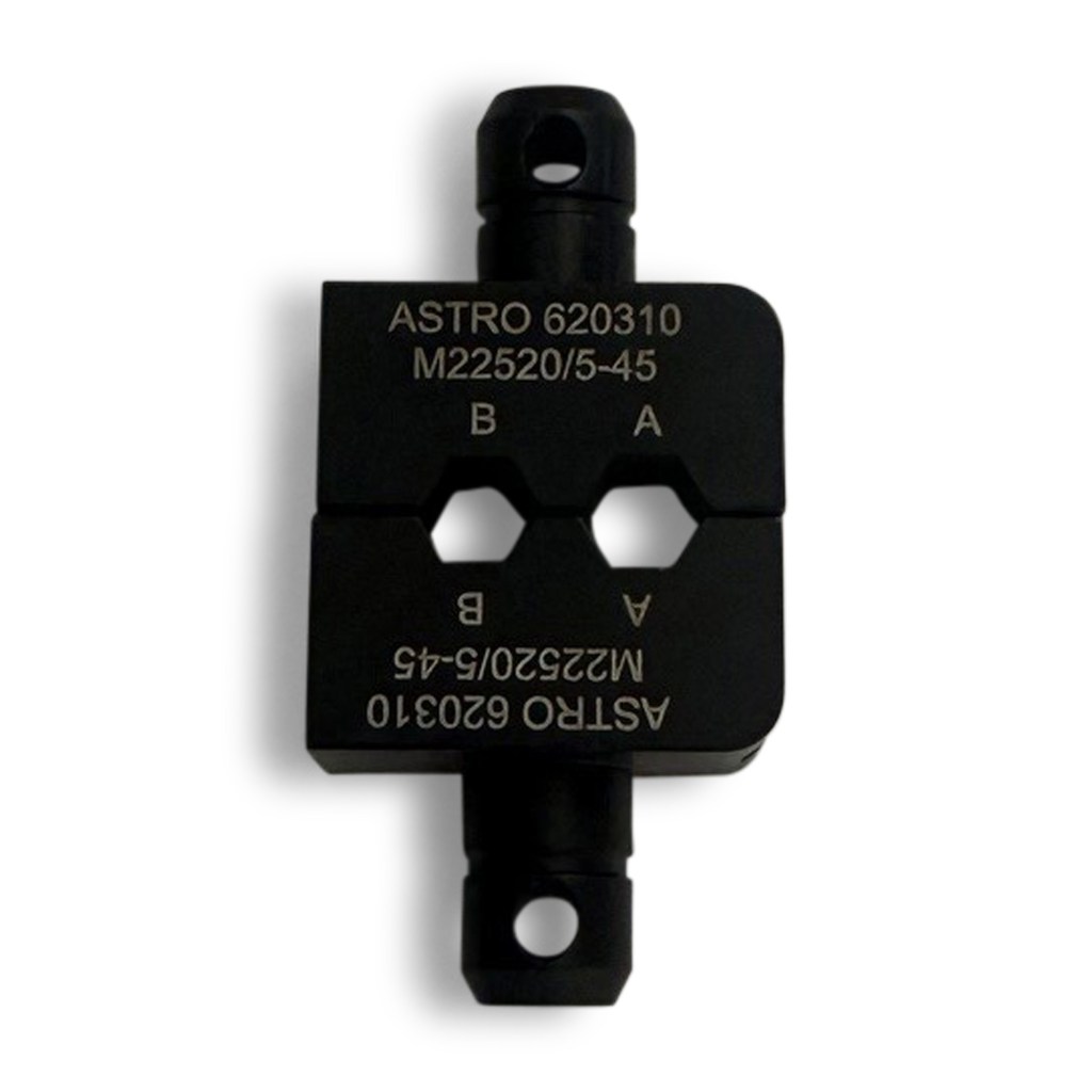 Astro 620310 hex crimp die set qualified to M22520/5-45, equivalent to DMC Y143.