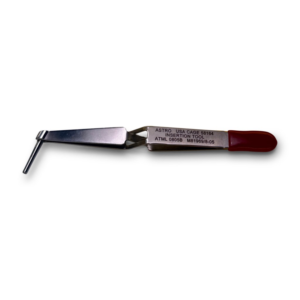Astro Tool ATML 0805B metal insertion tweezer qualified to M81969/8-05, equivalent to DMC DAK95-20MB.