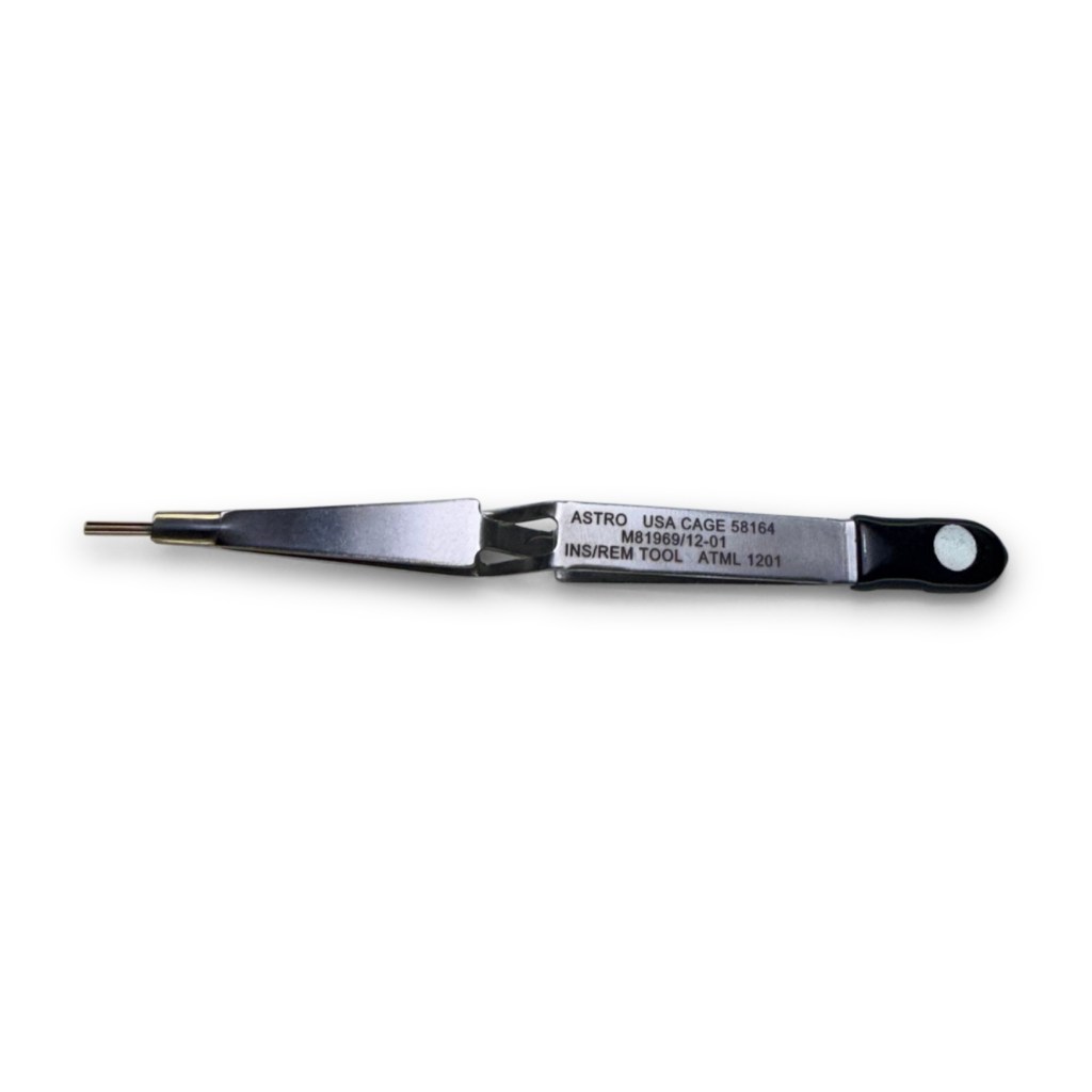 Astro Tool ATML 1201 (M81969/12-01) Insertion and Removal Tweezer, Full Front Profile View - DMC DRK248A Equivalent